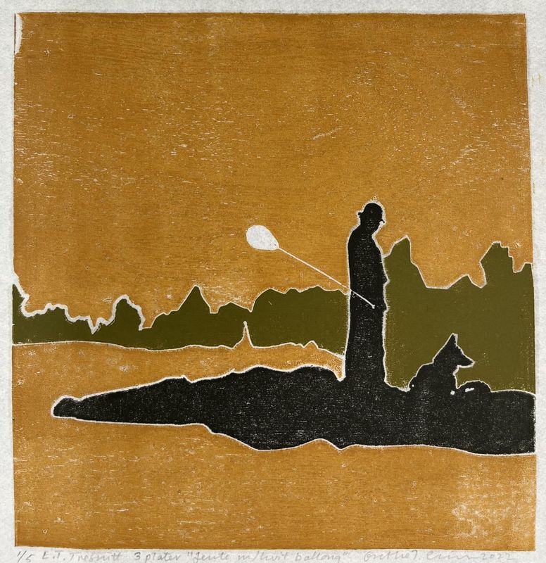 Jente med hvit ballong 3 plater 1/5