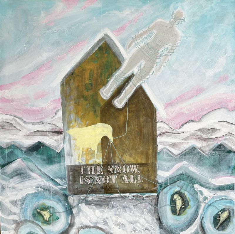 The snow is not all, akryl på lerret