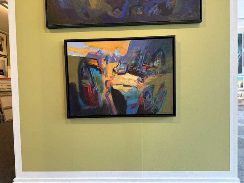 Vandre i fjell - akryl på lerret