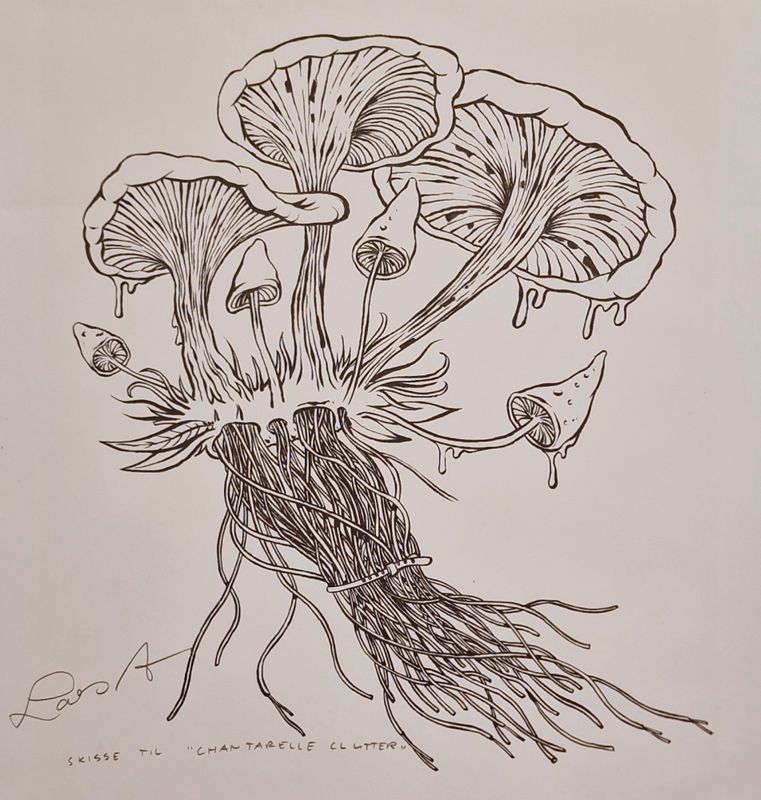 Chantarelle Clutter - Original Skisse Tegning